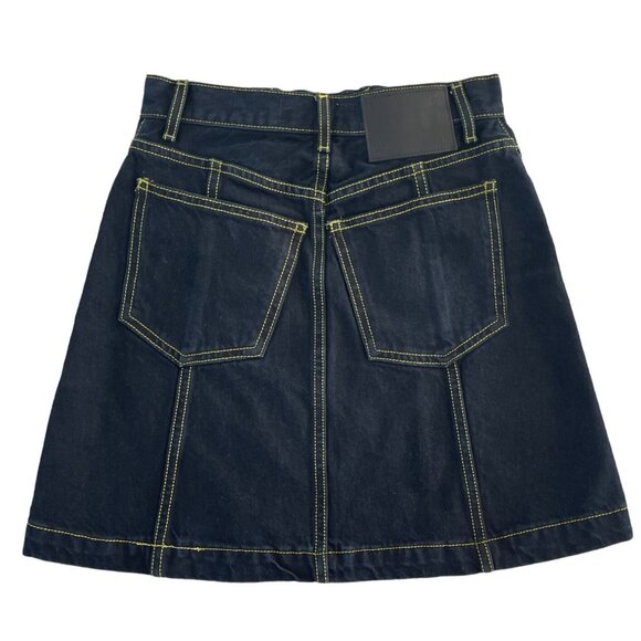 Proenza Schouler White Label Denim Mini Skirt Indigo Size 0 - Picture 10 of 11